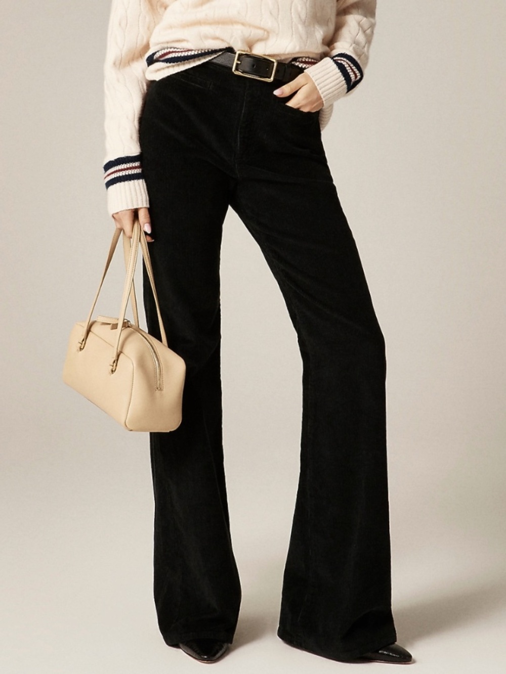 NWT J. Crew Black Vintage Flare Pant in Corduroy Size 27 Petite